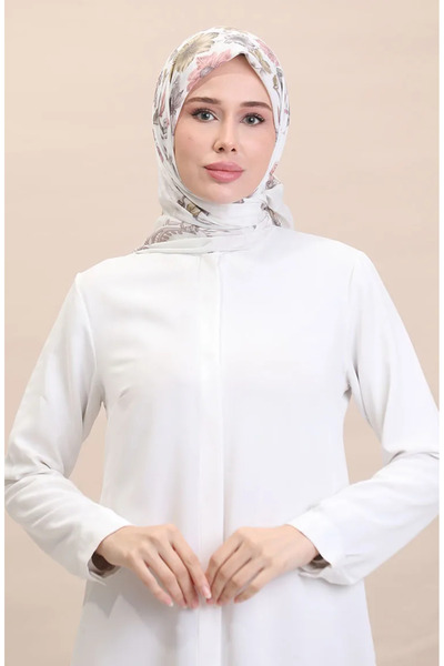 sefamerve Шарф з кремовим коричневим візерунком - CVS-01