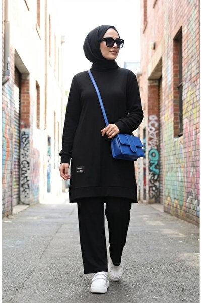 sefamerve Set din două piese material reiat Tunik Pantalon cu detalii Arma 02...