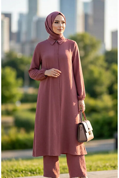 sefamerve طقم بنطلون تونيك من قماش ايروبين مكون من قطعتين 4142-05 روز داستي