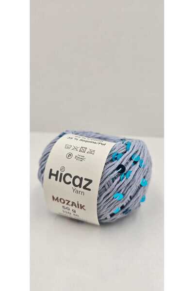 HİCAZ YARN %100 COTTON(PAMUK) AÇIK MAVİ 3-6 MM PULLU ÖRGÜ &ÇANTA İPİ . YUMAKL...