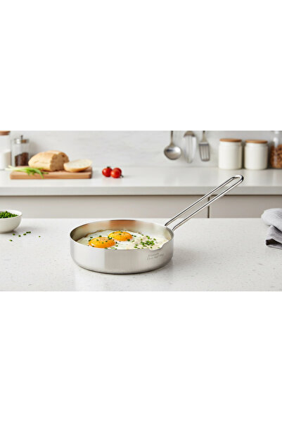 Nishev.com Evini Sev 12 Cm Yuvarlak Paslanmaz Çelik Mini Yumurta & Sos Tavası