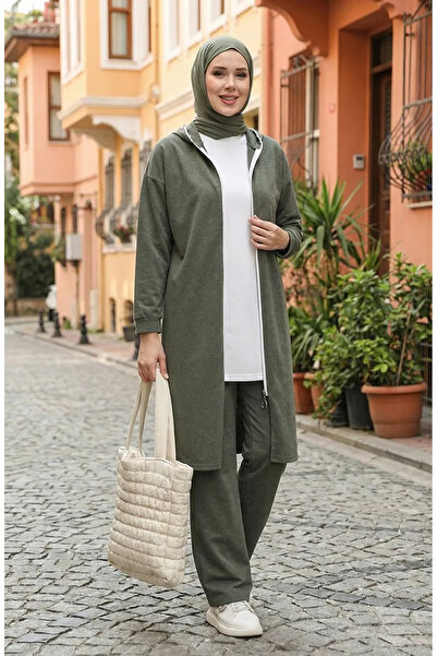 sefamerve Fermuarlı Eşofman Takım 3044-09 Haki