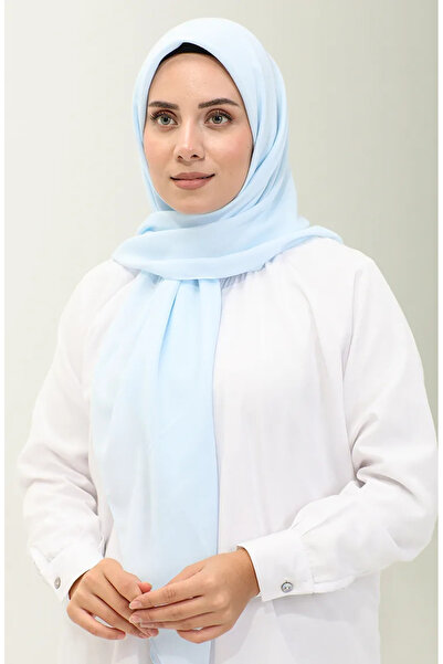 sefamerve Μπλε υπερμεγέθη απλό κασκόλ - BDBAWAL-03