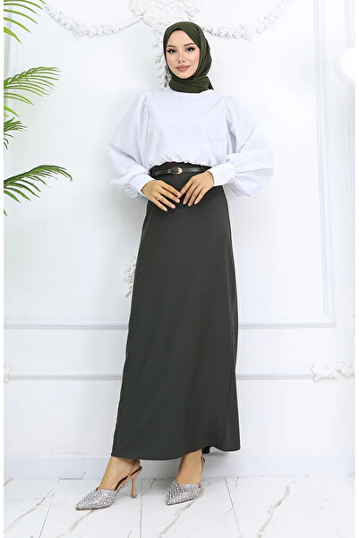 sefamerve Спідниця з поясом 2251-02 Хакі