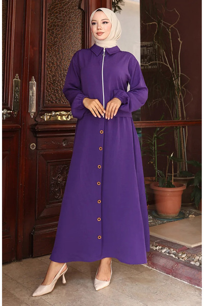 sefamerve Αεροβιν υφασμάτινο σετ δύο τεμαχίων με φερμουάρ 0136-01 Ανοιχτό μούρι