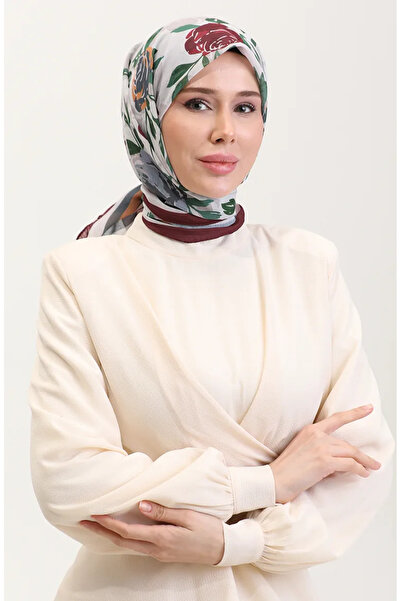 sefamerve Шарф з візерунком з бавовни - сірий, модель: 2074-09