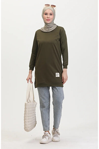 sefamerve Sportovní tunika s rozparkem 0529-06 Khaki