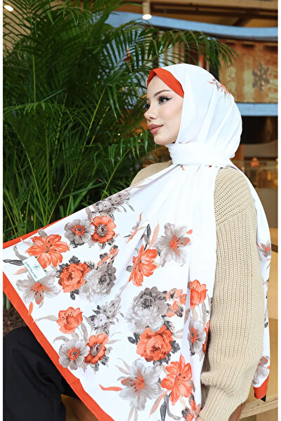 sefamerve Σάλι Κάπρι με λουλούδια 70346-03 Πλακάκι Εκρού