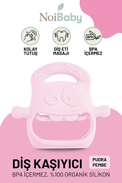 NoiBaby Pembe Bebek Silikon Diş Kaşıyıcı