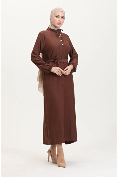 sefamerve Φόρεμα Judge Collar Buttoned 5025-02 Tan