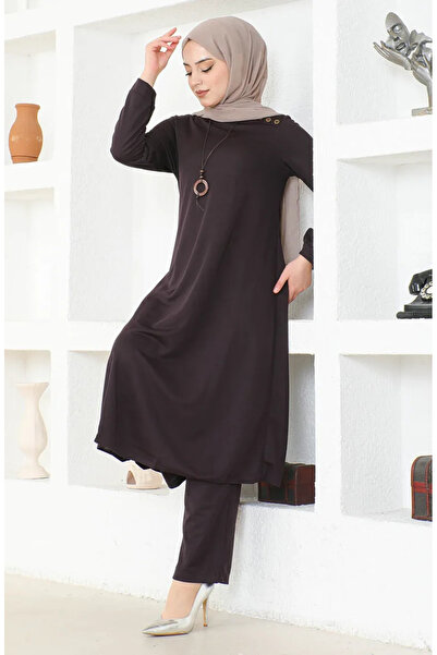 sefamerve Σετ τουνίκ και παντελόνι με κρεμαστό δαμάσκηνο - 0580-05