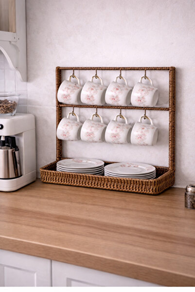 MİS KİTCHEN منظم من الخيزران مع سلة و8 أرفف، منظم للمجوهرات والمكياج في الحما...