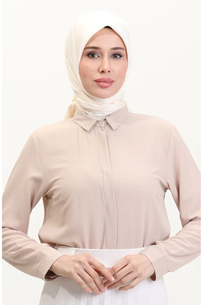 sefamerve Απλό Κασκόλ, Σκούρα Κρέμα