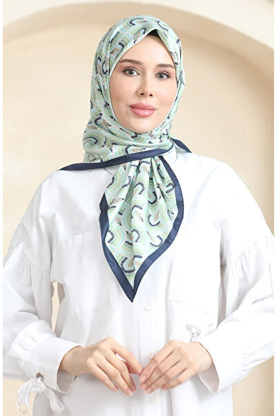 sefamerve Karaca Rayon Eşarp 81072-09 Lacivert Yeşil