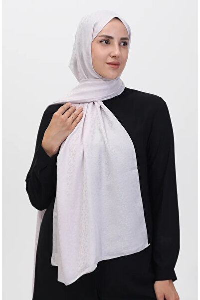 sefamerve Σάλι Madame Mary Floral Jacquard 19086-04 Ανοιχτό Γκρι