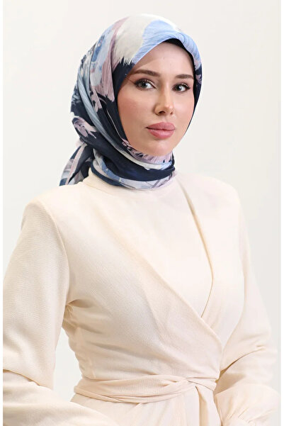 sefamerve Κεχριμπαρένιο Κασκόλ 70280-07 Πούδρα Ναυτικό Μπλε