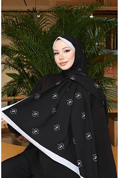 sefamerve Σάλι Κάπρι με σχέδιο 70351-06 Γκρι Μαύρο