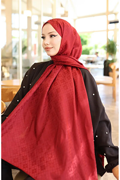 sefamerve Σάλι Karaca Jacquard 81096-10 Μπορντό Κόκκινο