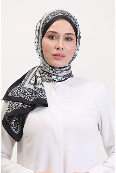 sefamerve Οθωμανικό Σάλι 70251-02 Μαύρο Εκρού