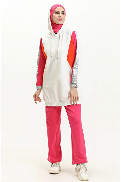 sefamerve Paraşüt Kumaş Detaylı Eşofman Takım 70082-03 Fuşya