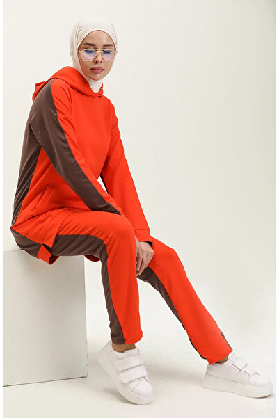 sefamerve Kapüşonlu Eşofman Takım 71080-05 Oranj