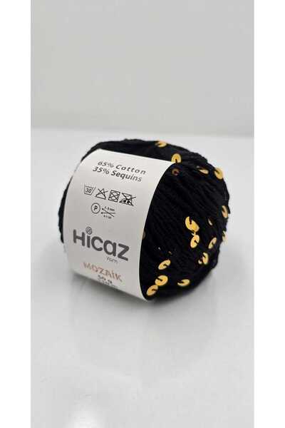 HİCAZ YARN %100 COTTON(PAMUK) SİYAH , 3-6 MM PULLU ÖRGÜ &ÇANTA İPİ . YUMAKLAR...