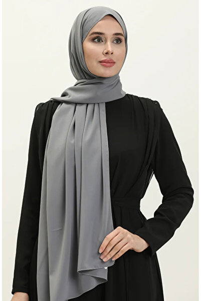 sefamerve Βαμβακερό σάλι Aymina Grey Silk - 8612-04