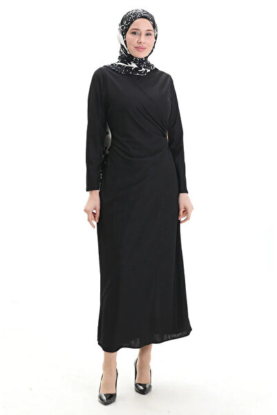 sefamerve Ζώνη Λεπτομερής Κοστούμι Look Φόρεμα 4736-03 Μαύρο