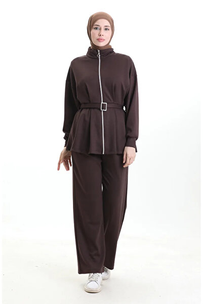 sefamerve Oysho Σετ με αγκράφα από ύφασμα 11331-04 Καφέ