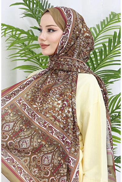 sefamerve Μαλακό σάλι με έθνικ σχέδιο 70312-03 Πράσινο λαδί