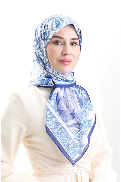 sefamerve Etnik Desen Soft Eşarp 90200-01 İndigo