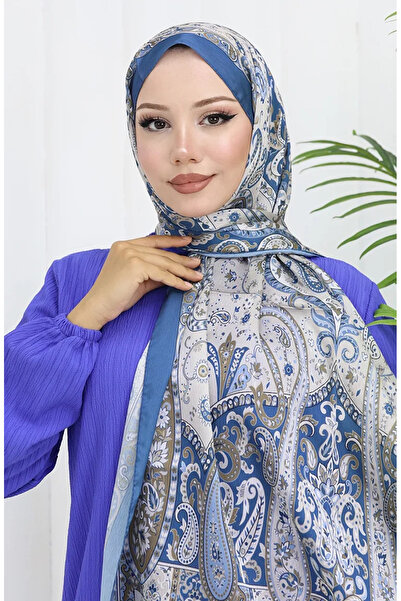 sefamerve Ethnic Pattern Janjan Shawl 70306-04 Indigo