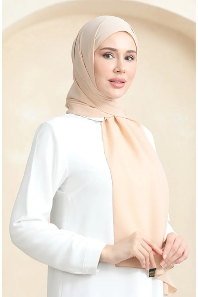 sefamerve Sand Beige Crepe Flat Shawl - 81077-06
