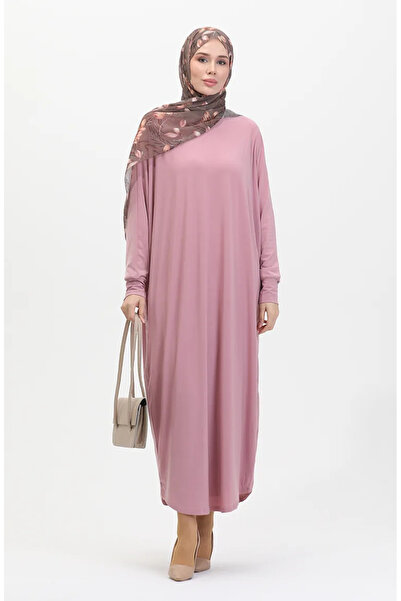 sefamerve Rochie lejeră cu mânecă liliac 2000-21 pudră