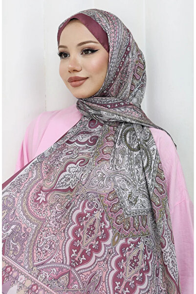 sefamerve Etnik Desen Janjan Şal 70304-14 Gül Kurusu