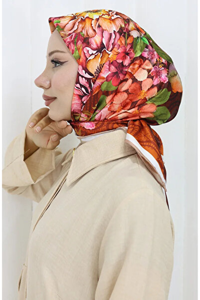 sefamerve Ψηφιακό κασκόλ από ραγιόν 70299-03 Πλακάκι