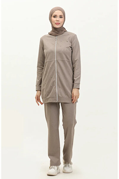 sefamerve İki İplik İncili Eşofman Takım 3038-03 Vizon