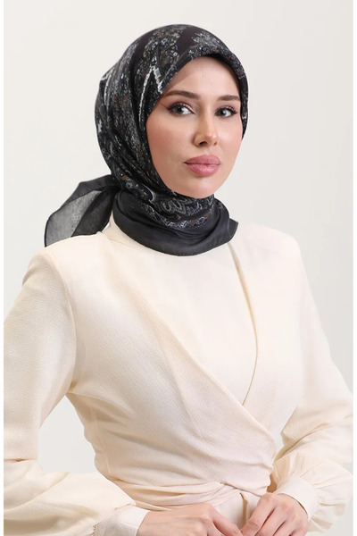 sefamerve Eșarfă etnică de chihlimbar 70279-04 Gri