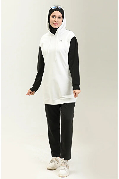 sefamerve Renk Garnili Eşofman Takm 70090-01 Siyah