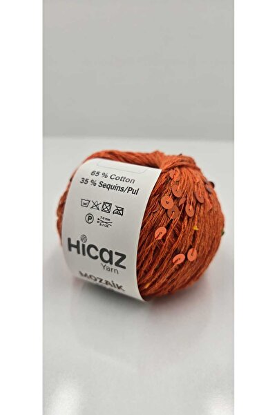 HİCAZ YARN %100 COTTON(PAMUK) TURUNCU, 3-6 MM PULLU ÖRGÜ &ÇANTA İPİ . YUMAKLA...