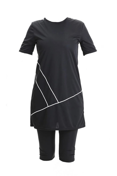 sefamerve Μαγιό πισίνας κοντομάνικο 2501-01 Μαύρο