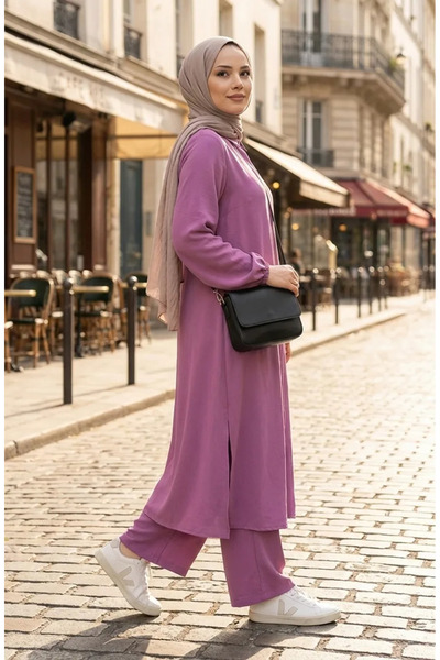 sefamerve Βισκόζη Belmando Υφασμάτινο Παντελόνι Τουνίκ Διπλό Σετ 0340-10 Dust...