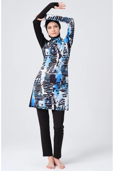 sefamerve Синій купальник з покриттям - 23685-01 Модель