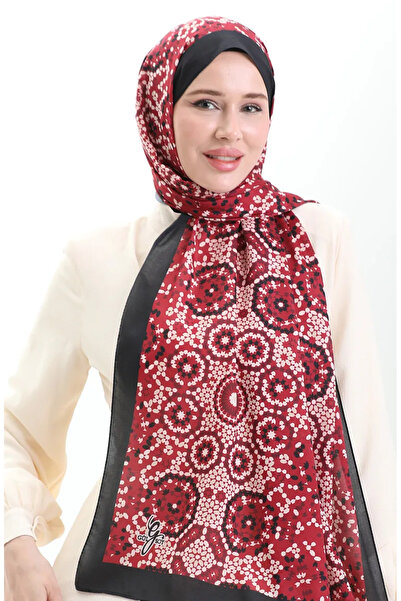 sefamerve Μαλακό Σάλι με Σχέδιο 70297-05 Μαύρο Μπορντό Κόκκινο