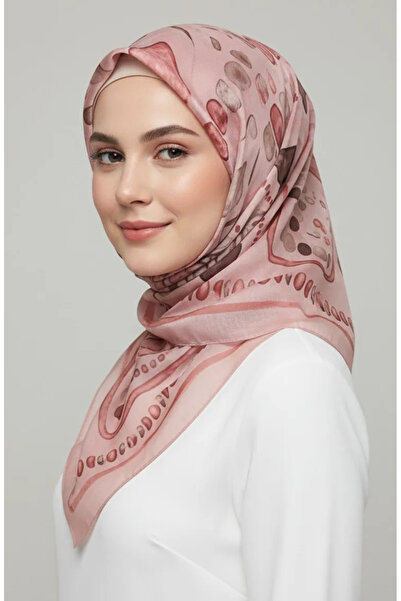 sefamerve وشاح منقوش بالكركميل 70326-08 روز كورسيدو