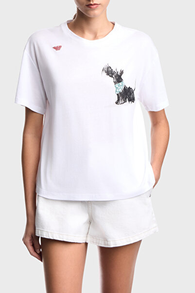 Emporio Armani Cotton Blend Regular Fit Crew Neck t Shirt t Shirt Ew004386 Af...