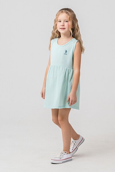 U.S. Polo Assn. Πόλο Ασν. (U.S. Polo Assn.) Πράσινο φόρεμα για κορίτσια