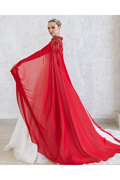 paris in paris YENİ NESİL KIRMIZI KAFTAN-BİNDALLI-GELİNLİK ÜSTÜ PELERİN-ŞİFON KAFTAN-KIRMIZI KINA ELBİSESİ