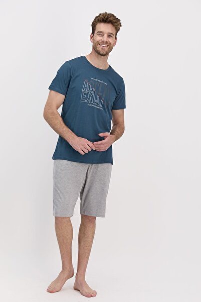 Arnetta اقبل بدلة برمودا للرجال باللون الأزرق البترولي