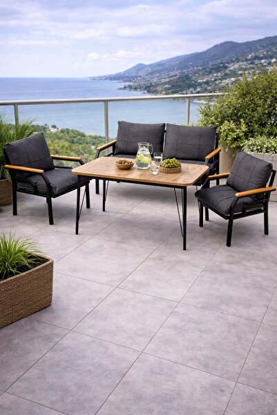 Dekoport Kutay Bahçe, Balkon, Çay Seti Koltuk Takımı, Metal Kanepe Güneşe Day...